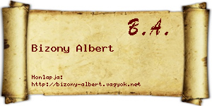 Bizony Albert névjegykártya